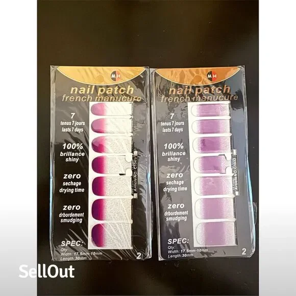 MH French Manucure Manicure Nail Patch 8 Sets Multicolor - Picture 2 of 6